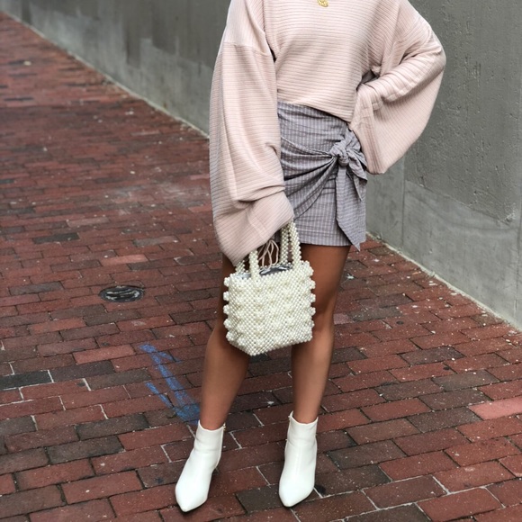 🆕Becky Beaded Bag White Top Handle Bag - Picture 7 of 8